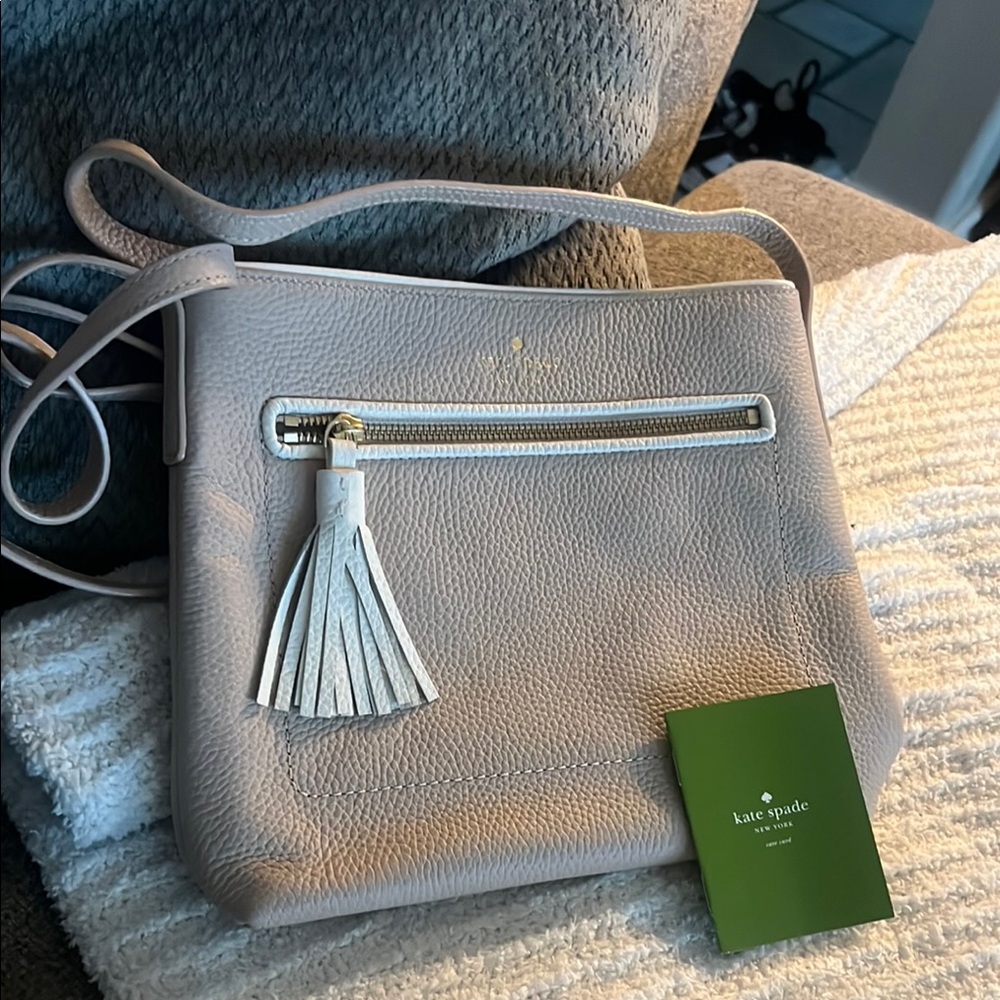 Kate Spade Gray Leather Crossbody Bag